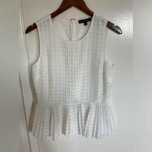 White Sleeveless Peplum Blouse (Banana Republic)